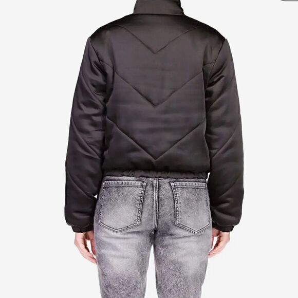 Sanctuary Womens Davis Black Chevron Puffer Short Quilted Coat Outerwear New XS - Picture 5 of 14